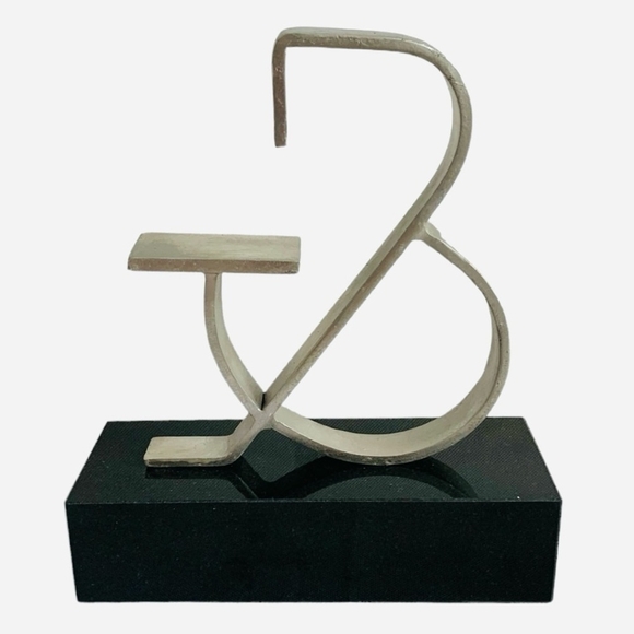 Ampersand Decorative Sculpture Iron & Black Granite Figurine Rare Home Decor - Picture 2 of 6